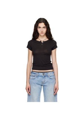 Raimundo Langlois Black Cap-Sleeve T-shirt