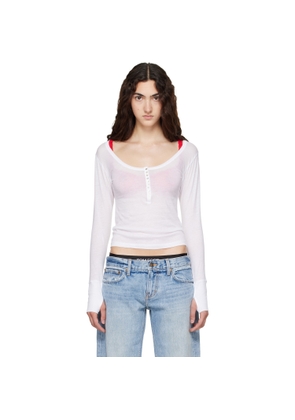 Raimundo Langlois White Long Sleeve Henley