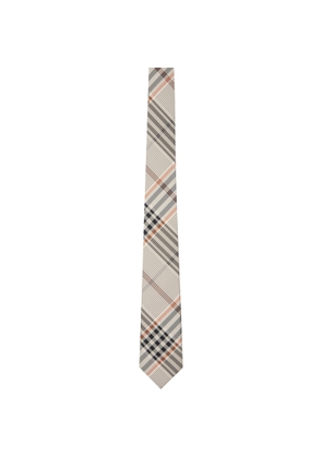 Burberry Beige Check Silk Tie