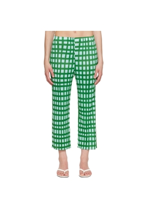 PLEATS PLEASE ISSEY MIYAKE Green Basket Trousers