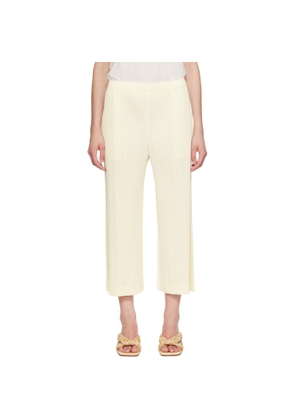 PLEATS PLEASE ISSEY MIYAKE Off-White Opaque Trousers
