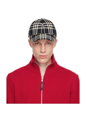 Burberry Black Check Cotton Baseball Cap