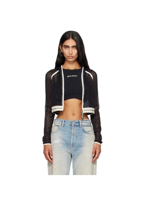 Palm Angels Black Logo Mesh Hoodie