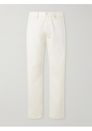 Drake's - Straight-Leg Leather-Trimmed Jeans - Men - Neutrals - UK/US 30