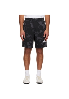 AAPE by A Bathing Ape Black 'AAPENOW' Moonface Logo Camo Sweat Shorts