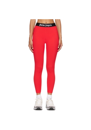 Palm Angels Red Classic Logo Sport Leggings