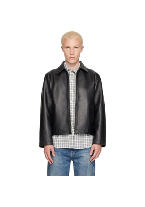 Sunflower Black Short Leather Jacket