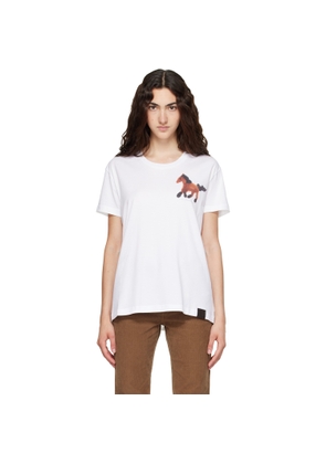 Stella McCartney White Watercolour Horse Cotton T-shirt