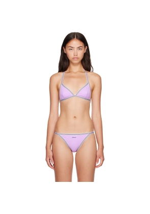 Versace Purple Greca Bikini Top