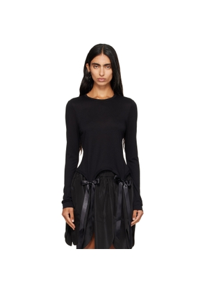 Simone Rocha Black Bow Tail Easy Long Sleeve T-shirt