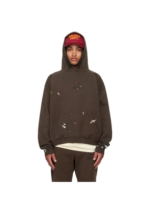 Gallery Dept. Brown French Logo Painted Hoodie