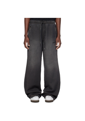 Off-White Gray Distressed Diag Slouchy Sweatpants
