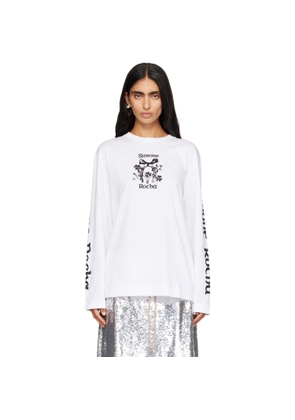 Simone Rocha White 'Coming Up Roses' Print Long Sleeve T-shirt