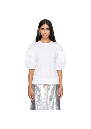 Simone Rocha White Puff Sleeve Sculpted Contrast T-shirt