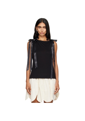 Simone Rocha Black Bow Tail Easy Tank Top