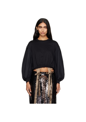 Simone Rocha Black Puff Sleeve Balloon Long Sleeve T-shirt