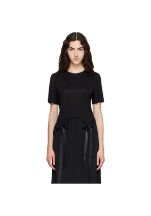 Simone Rocha Black Bow Tail Easy T-shirt