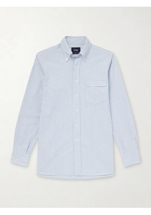 Drake's - Button-Down Collar Striped Cotton Shirt - Men - Blue - XS