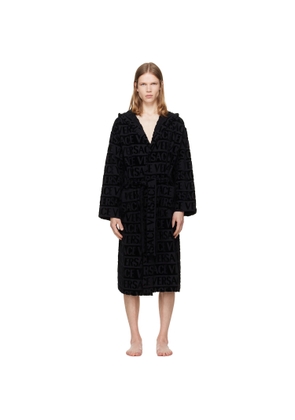 Versace Black 'Versace Allover' Bathrobe