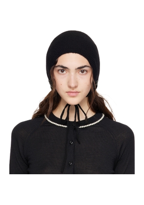 Simone Rocha Black Cashmere Bonnet