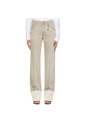 Stella McCartney Beige Straight Turn-Up Jeans