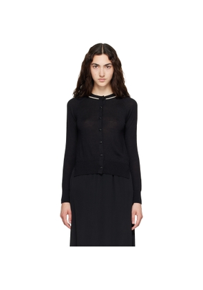 Simone Rocha Black Classic Merino Silk Cardigan