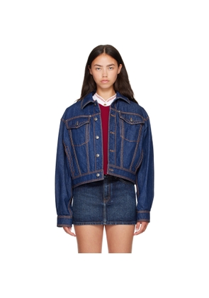 Versace Blue Denim Blouson Jacket