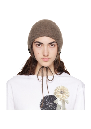 Simone Rocha Taupe Cashmere Bonnet