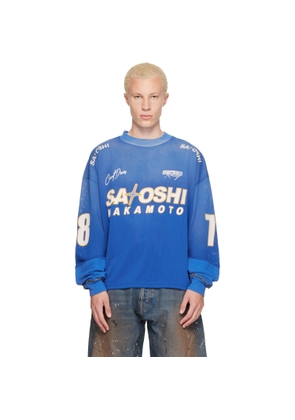 Satoshi Nakamoto Blue Mesh Moto Jersey