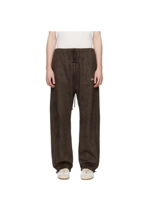Fear of God ESSENTIALS Brown Signature Relaxed Faux-Suede Track Pants