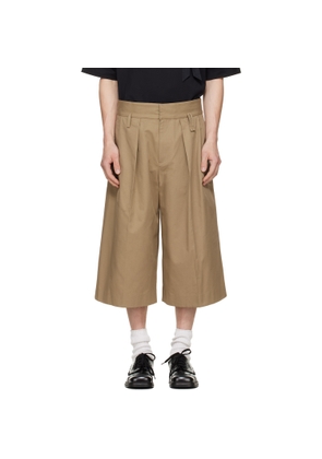 Simone Rocha Beige Peeling Waist Wide Leg Shorts