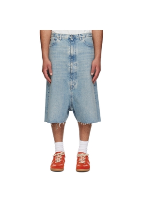 Maison Margiela Blue Dropped-Rise Bermuda Denim Shorts