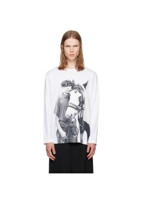 Simone Rocha White 'Pony Kid' Print Long Sleeve T-shirt