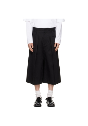 Simone Rocha Black Peeling Waist Wide Leg Shorts