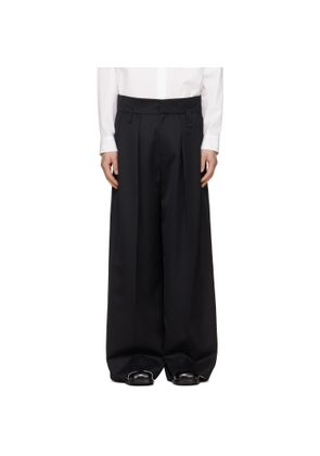 Simone Rocha Black Peeling Waist Wide Leg Trousers