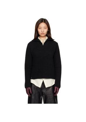 MACKAGE Black Gladys Knit Half-Zip Pullover Sweater