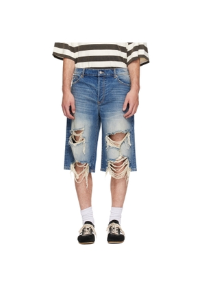 COÛT DE LA LIBERTÉ Blue Zander Crispy Baggy Denim Shorts