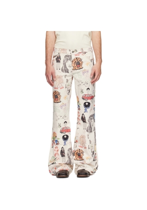 COÛT DE LA LIBERTÉ Off-White Jimmy California Cool Japan Canvas Flare Jeans