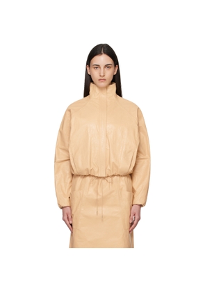 ALAÏA Beige Calfskin Windbreaker Jacket