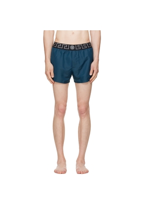 Versace Blue Greca Swim Shorts