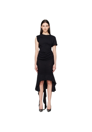 MATIÈRES FÉCALES Black T Knit Midi Dress