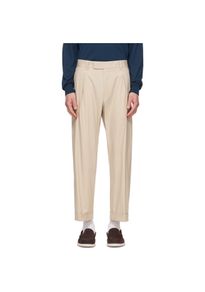 BOSS Beige Relaxed-Fit Trousers