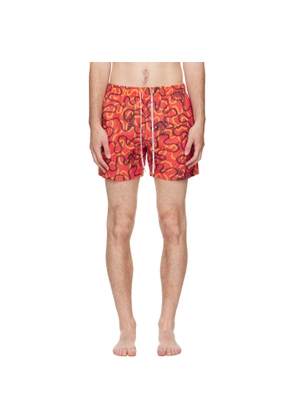 Vivienne Westwood Orange Surf Boxer Swim Shorts