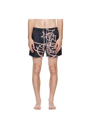Vivienne Westwood Black Surf Boxer Swim Shorts
