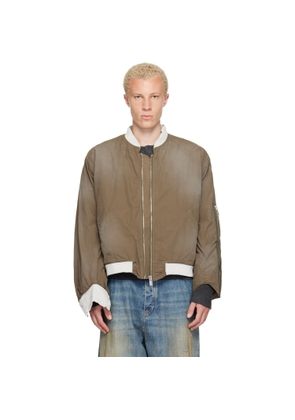 424 Khaki Military Bomber Jacket