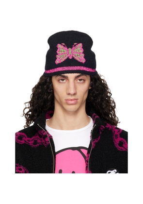 Chopova Lowena Black Cyber Butterfly Beanie