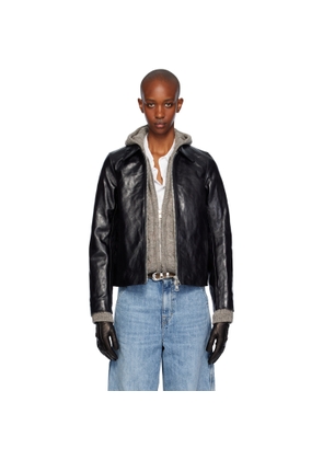 OUR LEGACY Black Mini Leather Jacket