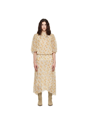 Isabel Marant Etoile Beige & Yellow Firda Midi Dress