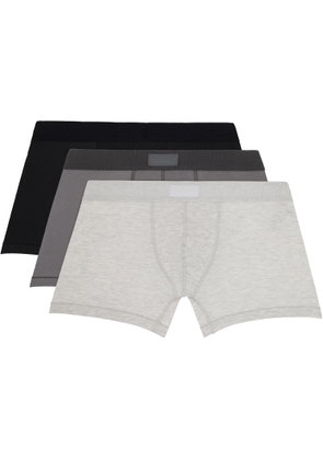 SKIMS Three-Pack Gray SKIMS Cotton 3 Boxer Briefs