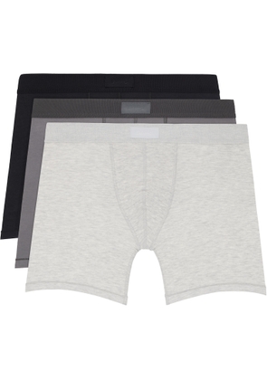 SKIMS Three-Pack Gray SKIMS Cotton 5 Boxer Briefs